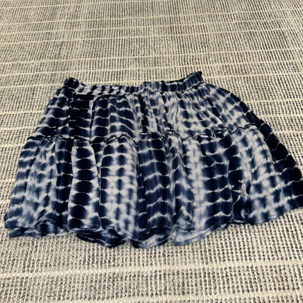 Tie dye mini skirt.